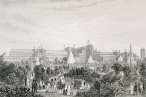Het nieuwe Crystal Palace in Sydenham, gegraveerd door Lacey